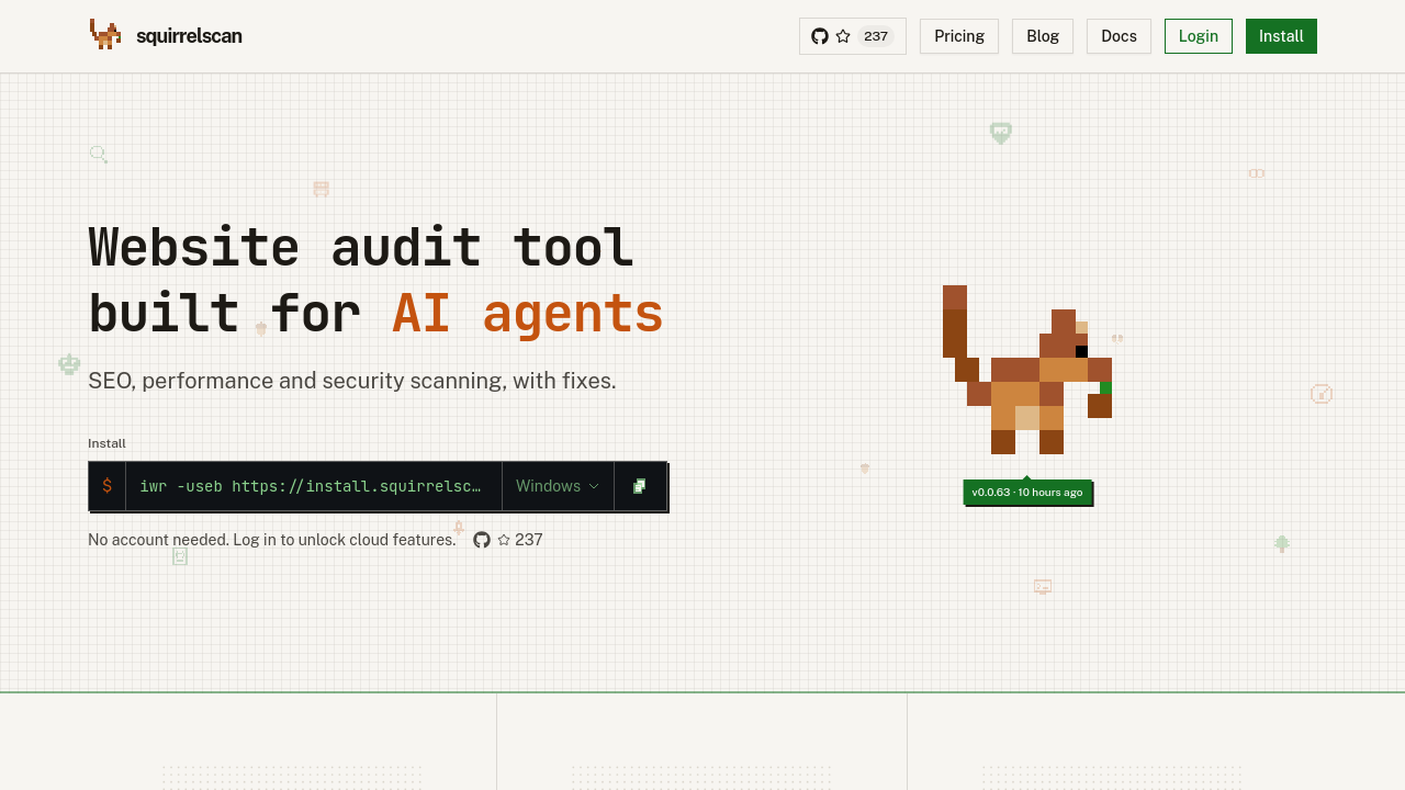 Screenshot of https://squirrelscan.com